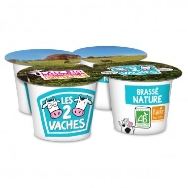 LES 2 VACHES BIO IOGURT NATURAL 115G X4