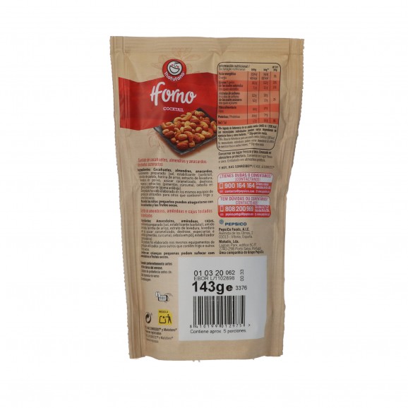 Cóctel de frutos secos tostados, 120 g. Matutano