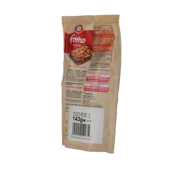 Cóctel de frutos secos tostados, 120 g. Matutano
