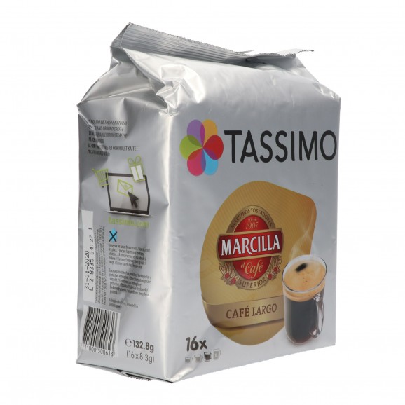 Café long en capsules Marcilla, 16 unités. Tassimo