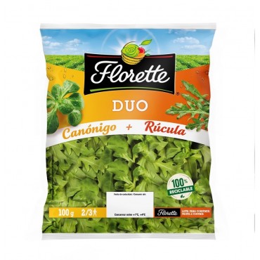 Dúo de canónigos y rúcula, 100 g. Florette