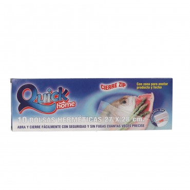 Bossa zip de conservació 27 x 28 cm, 10 unitats. Quick