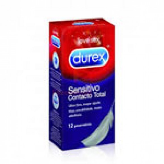 Preservativos sensitivos contacto total, 12 unidades. Durex