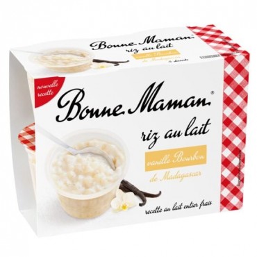 BONNE MAMAN RIZ VANILLE 100G X 4U.