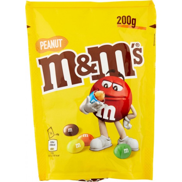 Cacahuetes con chocolate, 200 g. M&M