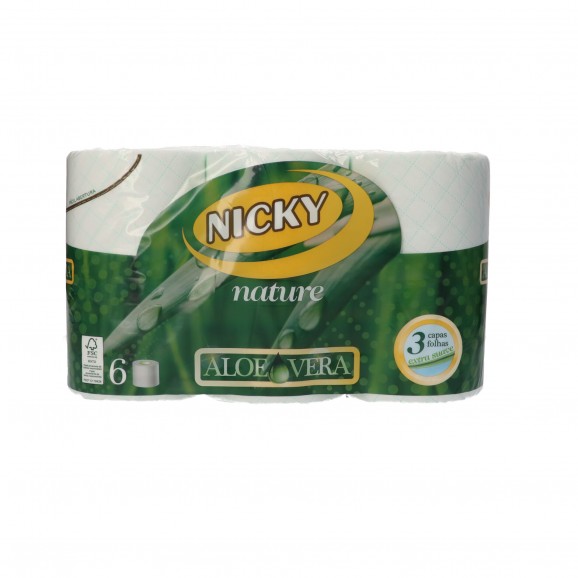 NICKY PAPEL HIGIENICO ALOE VERA 6U