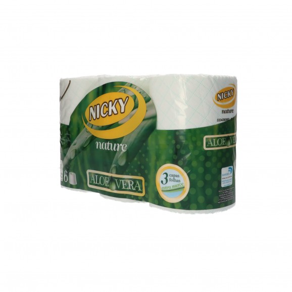NICKY PAPEL HIGIENICO ALOE VERA 6U