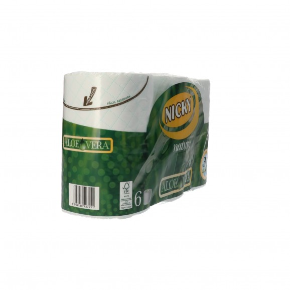 NICKY PAPEL HIGIENICO ALOE VERA 6U