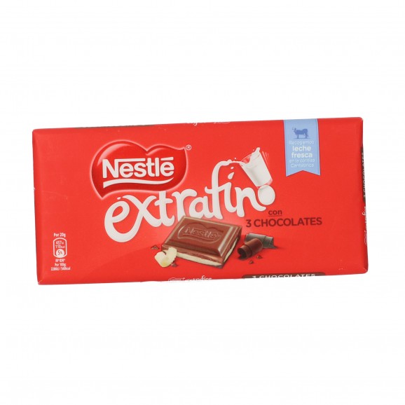 Xocolata extrafina amb tres xocolates, 120 g. Nestlé