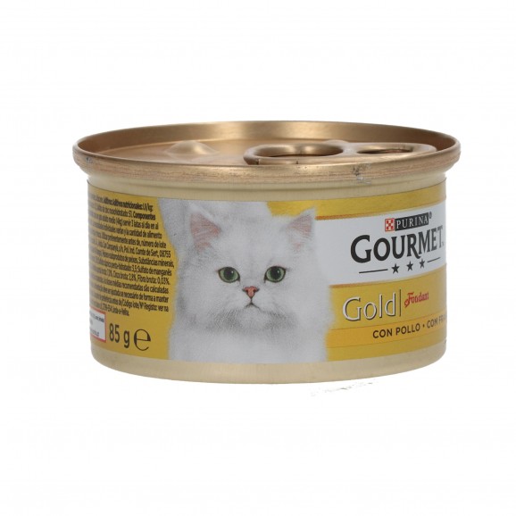 Aliment pour chat fondant au poulet, 85 g. Gourmet Gold