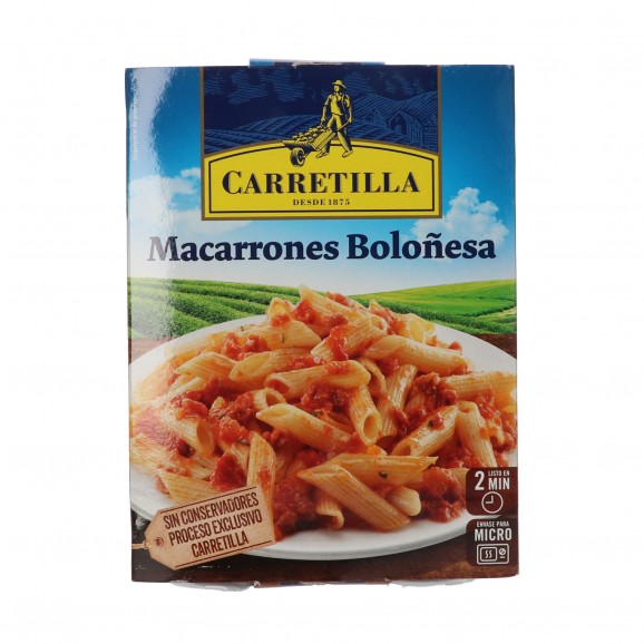 Macarrones con salsa boloñesa, 325 g. Carretilla