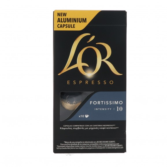 Café expresso Fortissimo intensité 10, 10 unités. L'Or