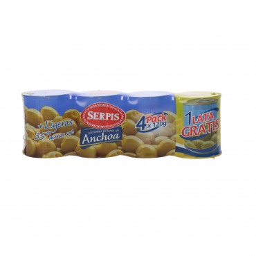 Olives farcies aux anchois légères, 3 unités de 50 g. Serpis