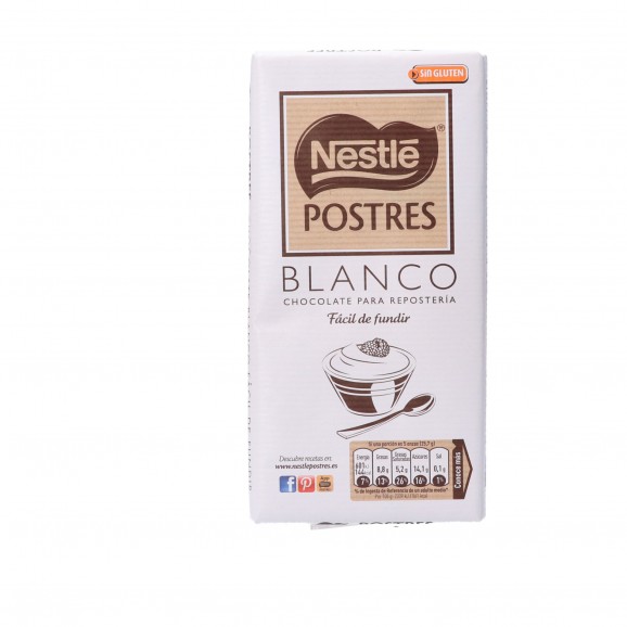 Xocolata blanca per a postres, 180 g. Nestlé