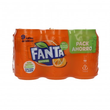 Refresc de taronja amb gas, 9 unitats de 33 cl. Fanta
