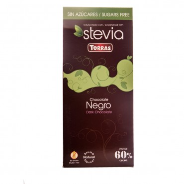 Xocolata amb estèvia 60 % cacau, 100 g. Torras