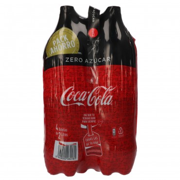 Refresc de cola zero, 4 unitats de 2 l. Coca Cola