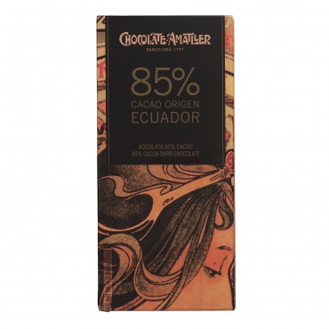 Xocolata 85 % de cacau d'Equador, 70 g. Amatller