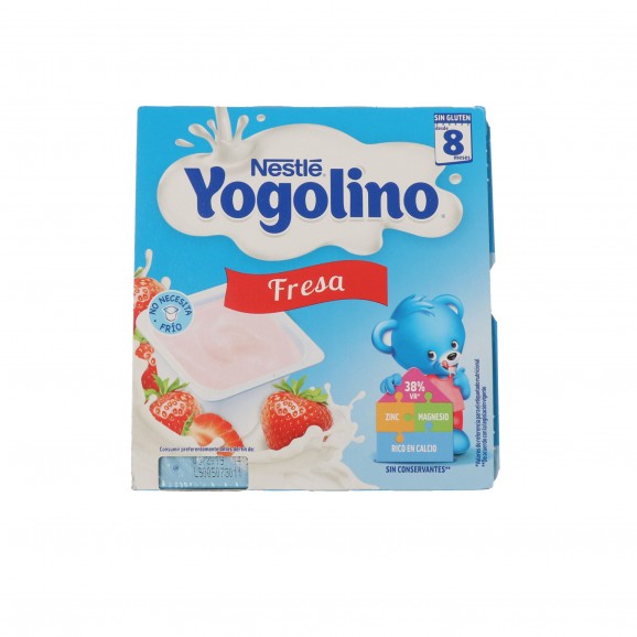 Iogurt de maduixa, 4 unitats de 100 g. Nestlé