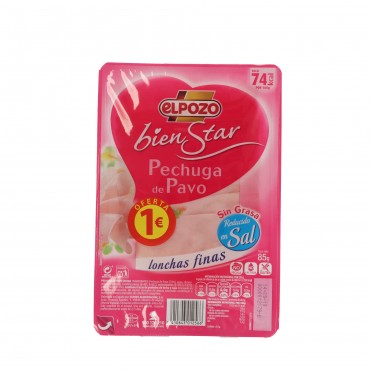 Filet de dinde 0 % Wellness, 85 g. El Pozo