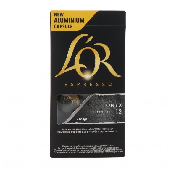 Café Espresso Onyx intensité 12, 10 unités. L'Or