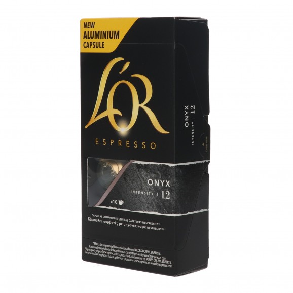 Cafè Espresso Onyx intensitat 12, 10 unitats. L'Or