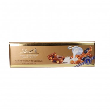 Xocolata amb avellanes i panses, 300 g. Lindt