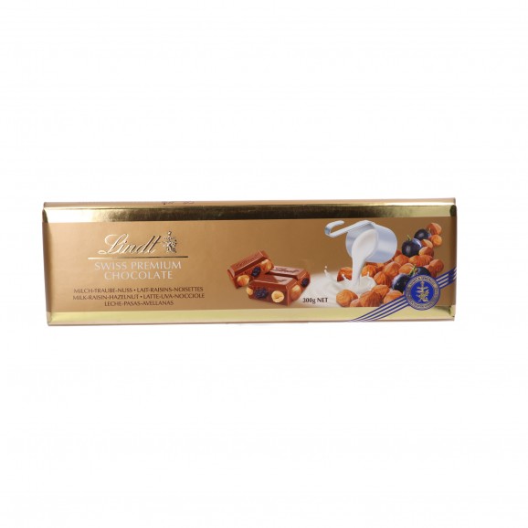 Chocolate con avellanas y pasas, 300 g. Lindt