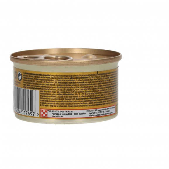 Comida para gato de pollo y zanahoria, 85 g. Gourmet Gold
