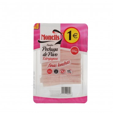 Blanc de dinde fines tranches, 110 g. Monells