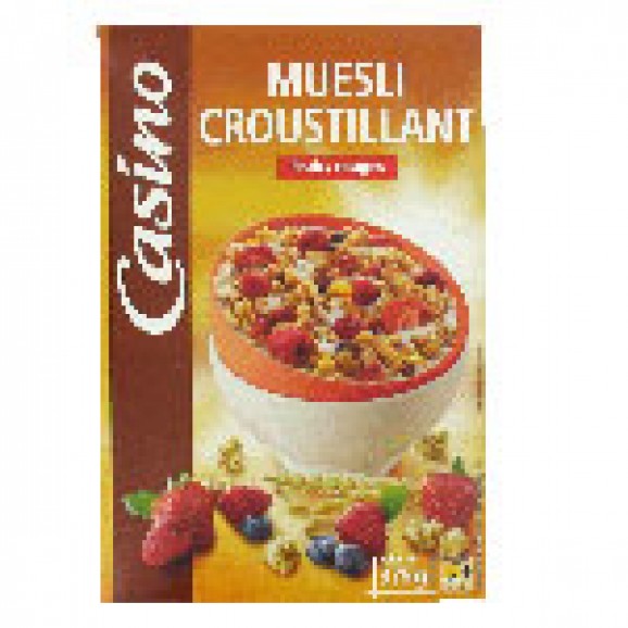 Cereals de musli cruixent amb fruites vermelles, 500 g. Casino