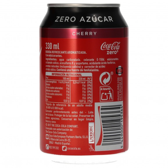 COCA COLA CHERRY COKE LATA 33CL