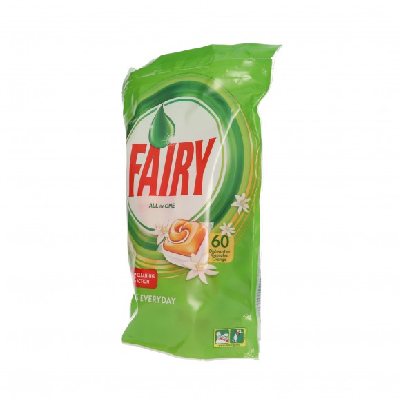 Detergente de lavavajillas de naranja fresca, 60 unidades. Fairy