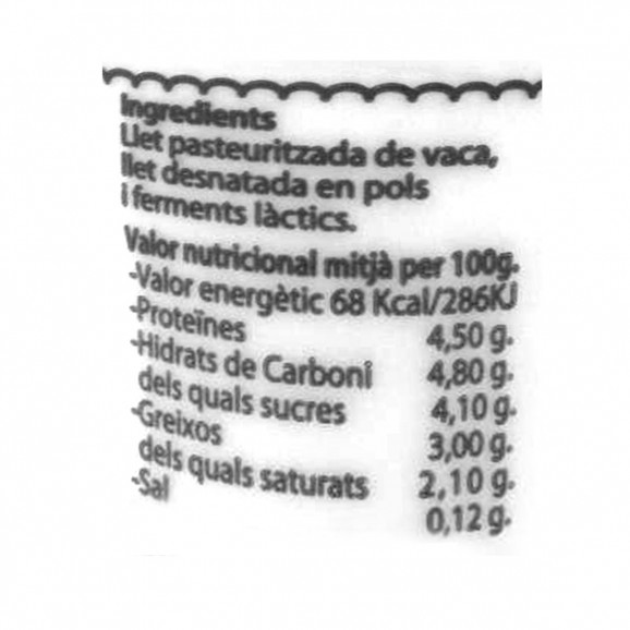 Iogurt natural ECO, 4 unitats de 125 g. La Reula