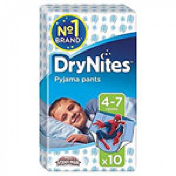 Calçotets de nit absorbents Drynites per a nens de 4-7 anys, 10 unitats. Huggies