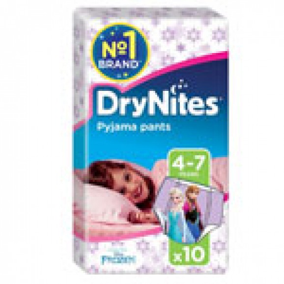 Calcetes de nit absorbents Drynites per a nenes de 4-7 anys, 10 unitats. Huggies