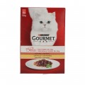 Aliment pour chat au poulet, 6 unités de 50 g. Purina Gourmet