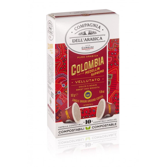 Café de Colombie en capsules, 10 unités. Compagnia Dell'Arabica