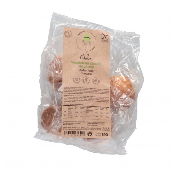 Magdalenas clásicas sin gluten, 190 g. Mdalen