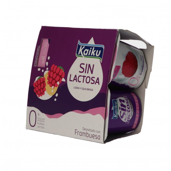 Iogurt desnatat de gerds sense lactosa, 4 unitats. Kaiku