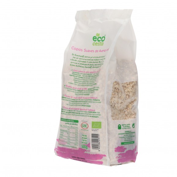 Copos de avena integral, 500 g. Ecocesta