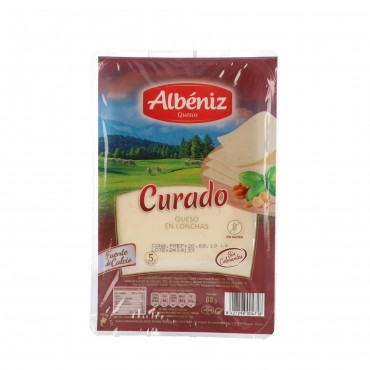 Queso curado en lonchas, 70 g. Albeniz