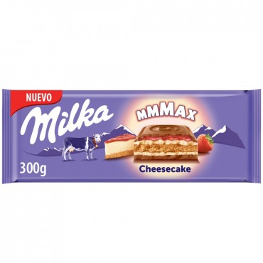 Xocolata amb maduixes i pastís de formatge, 300 g. Milka