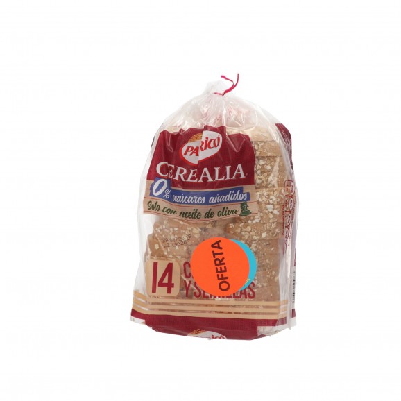 Pan de molde Cerealia con 14 cereales, 435 g. Panrico
