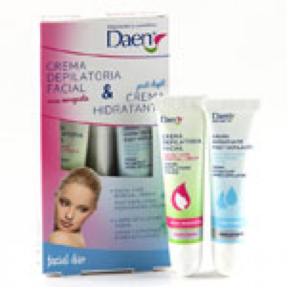 Crema depilatòria i hidratant facial, 15 ml. Daen