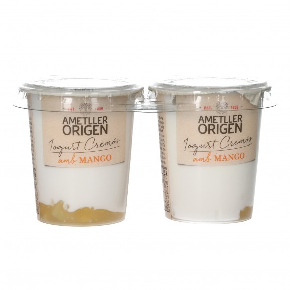 Iogurt bicapa de mango, 2 unitats de 125 g. Ametller