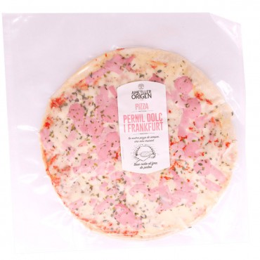 Pizza de jamón con frankfurt, 360 g. Ametller
