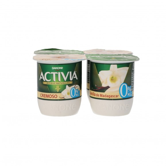 Iogurt Activia 0 % de vainilla, 4 unitats. Danone
