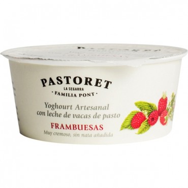 Yogur artesano con frambuesas, 125 g. Pastoret