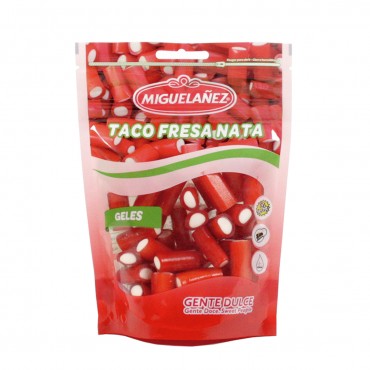 Llaminadures de maduixa farcides de nata, 165 g. Miguelañez